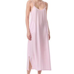 #1125 Splendid Women's Printed Side-Split Long Chemise - Pink Feeder Stripe